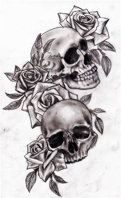 Skull and roses by CalebSlabzzzGraham on DeviantArt