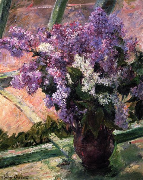 Lilacs in a Window - Cassatt Mary - WikiArt.org