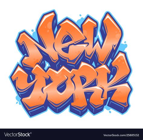 New york graffiti style lettering Royalty Free Vector Image