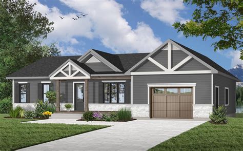 Rugged Ranch Home Plan With Attached Garage - 22477DR | Architectural ...