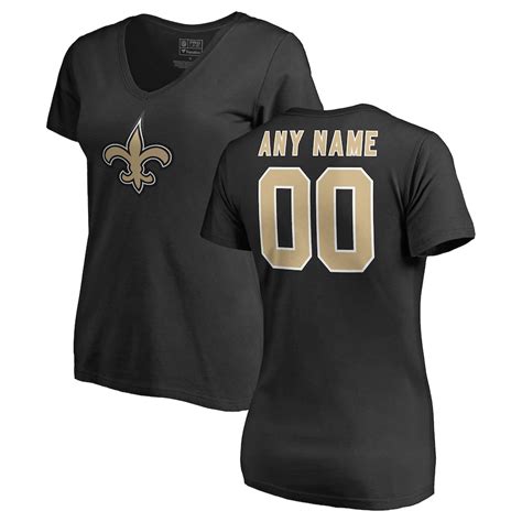 Women's New Orleans Saints NFL Pro Line Black Any Name & Number Logo ...