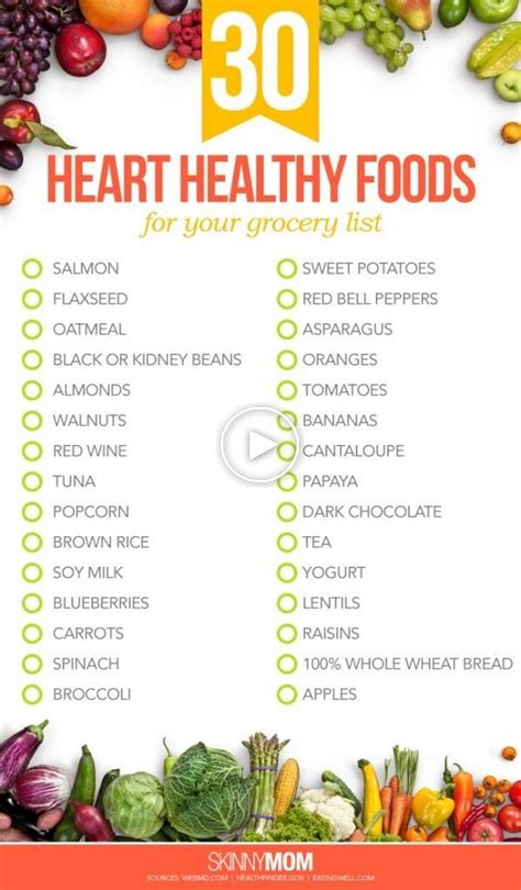 30 Heart Healthy Foods for Your Grocery List #diettips #healthydiet # ...