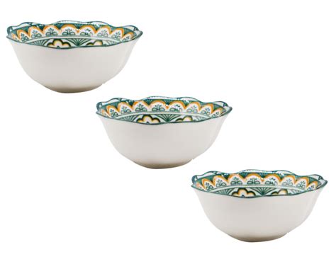 Decorative Ceramic Serving Bowls Set 3, Ambient Design E, Green ...