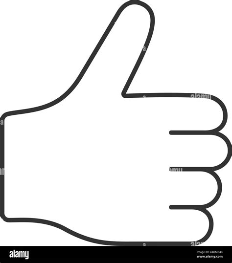 Thumbs up linear icon. Thin line illustration. Like hand gesture ...