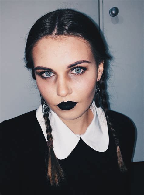 Wednesday Addams - Halloween makeup/costumes. Addams family Makeup ...