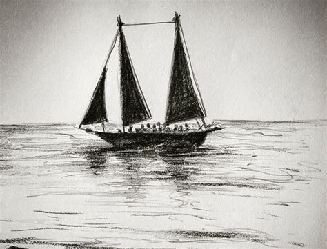 Sailboat Pencil Drawing