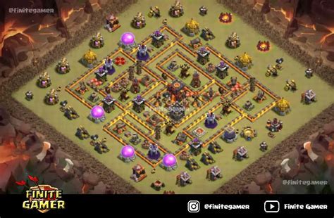 Best Town Hall 10 War Base Layouts With Links | Finite Gamer Base