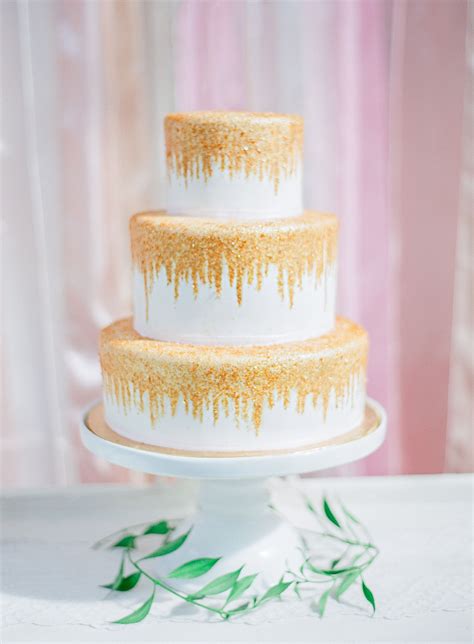 Hand-Painted Gold Glitter Cake