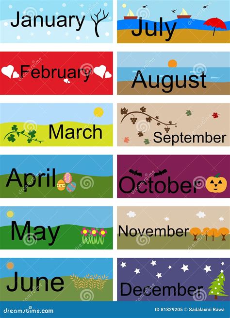 Months Of The Year Clipart