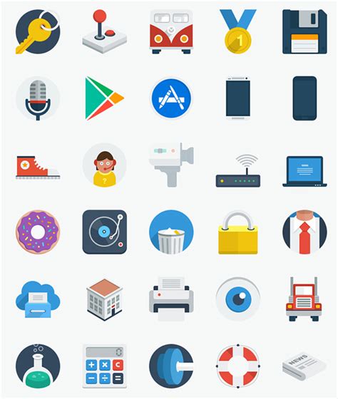 Free Flat Design Icons (PSD & PNG) – eWebDesign