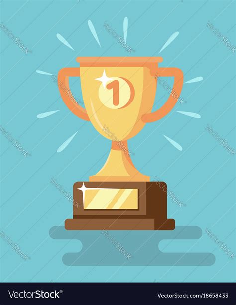 Trophy icon with number one Royalty Free Vector Image