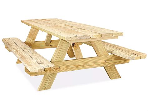 Economy A-Frame Wooden Picnic Table - 8' H-5163 - Uline