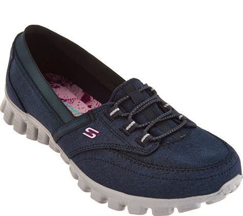 "As Is" Skechers EZ Flex Canvas Slip-on Shoes - Ringer - Page 1 — QVC.com