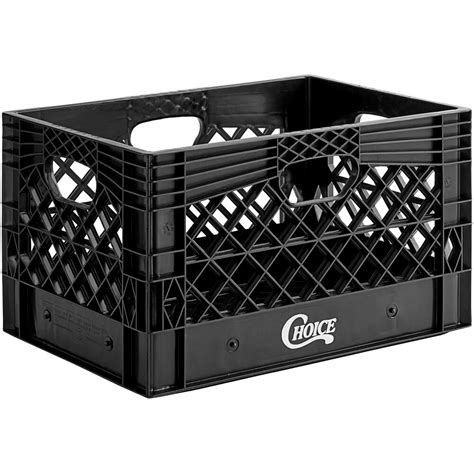 Choice 24 Qt. Black Rectangular Milk Crate - 18 3/4" x 13" x 11"