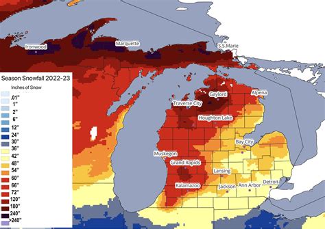 Michigan’s total snowfall this winter shows heaviest area over 20 feet ...