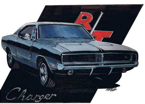 1969 Dodge Charger Drawing at GetDrawings | Free download