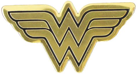 DC Comics Originals Wonder Woman Logo Metal Sticker, Gold, 9cm ...