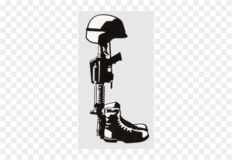 Fallen Soldier Memorial Clip Art - Boots Gun And Helmet - Free ...