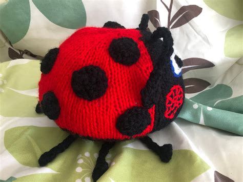 Large Cuddly Hand knitted Gaston Ladybird Bug Soft Toy 7 | Etsy