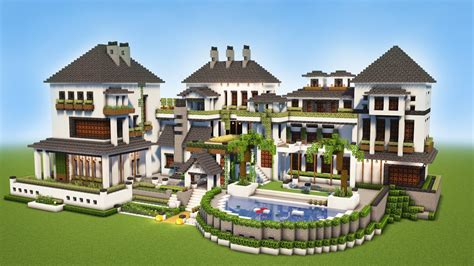 Minecraft: Big Modern House / Mansion Tutorial - [ How to Make ...