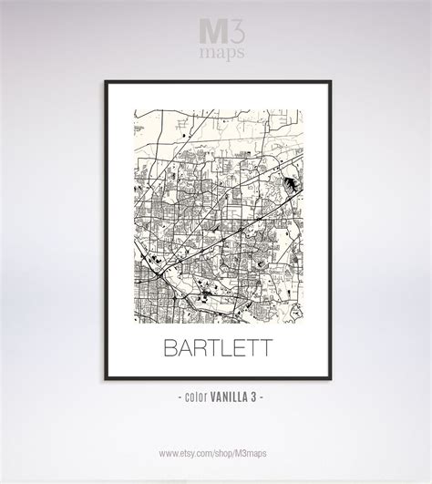 Bartlett Tennessee Bartlett TN map Bartlett map Bartlett | Etsy