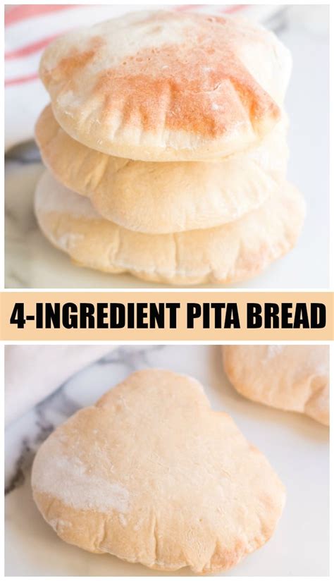 Homemade Pita Bread (only 4 ingredients!)