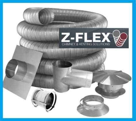 Z-FLEX PELLET STOVE 4" Inner Diameter Stainless Steel Chimney Liner Kit ...