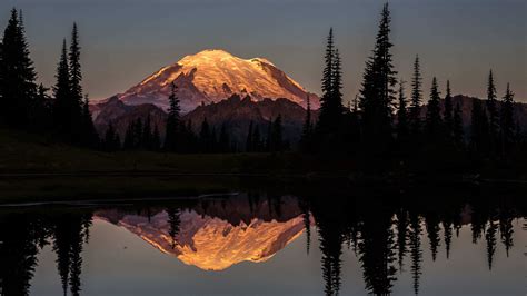 Sunset At Tipsoo Lake Mount Rainier National Park UHD 8K Wallpaper | Pixelz