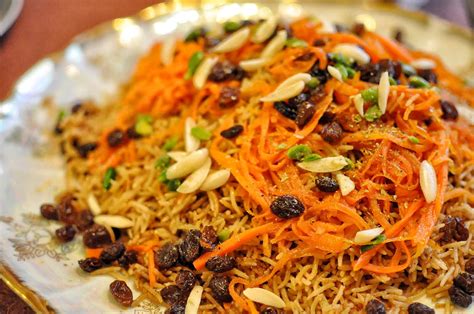 Kabuli Pilau - rice with lamb, raisins, carrots, pistachio and almond ...