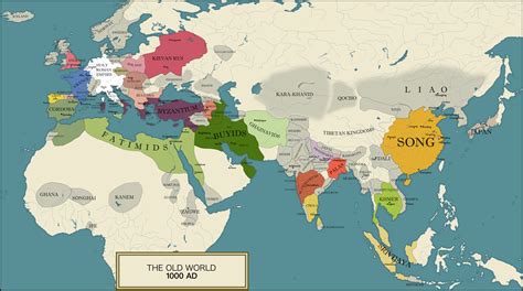 Map of the Old World in the year 1000 | Word map, Map, Ancient maps