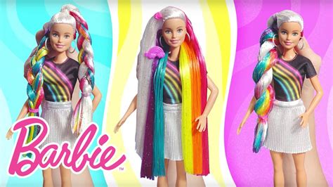 @Barbie | Barbie Rainbow Sparkle Hair Demo Video - YouTube