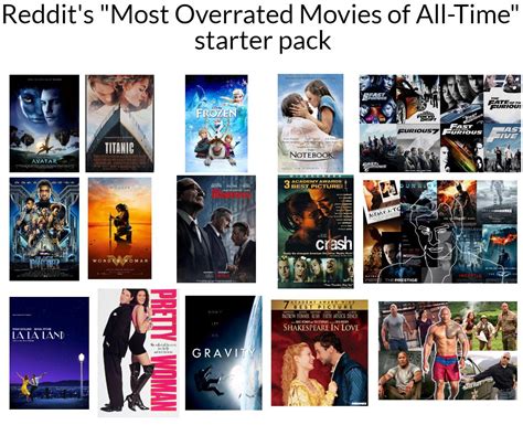 The "Most overrated movies of all time according to Reddit" Starter ...