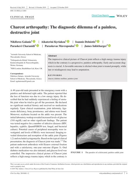 (PDF) Charcot arthropathy: The diagnostic dilemma of a painless ...