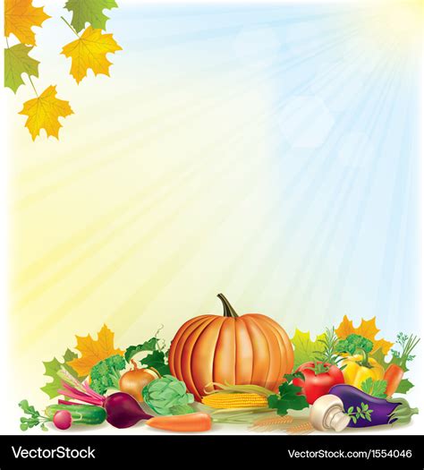 Autumn harvest background Royalty Free Vector Image