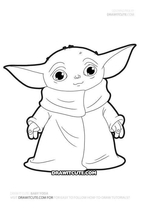 Star Wars Baby Yoda Kleurplaat