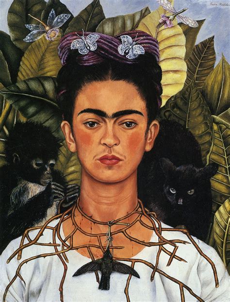 Self-Portrait with Thorn Necklace and Hummingbird by Frida Kahlo