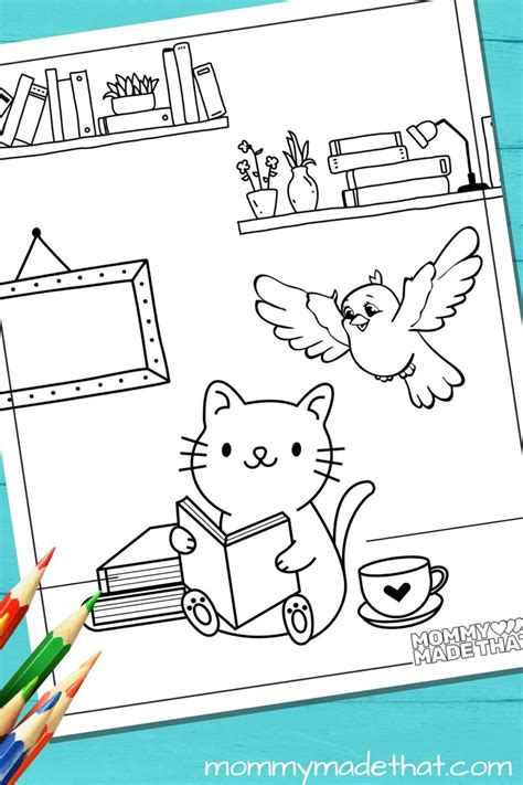 Library Coloring Pages (Free Coloring Sheets that Encourage Reading!)