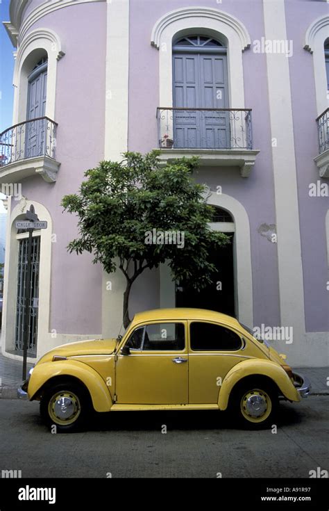 Puerto Rico, Ponce, Historic District. 19th century pink and white ...