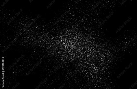 Dust particles effect vector splatter on black background texture. Dust ...