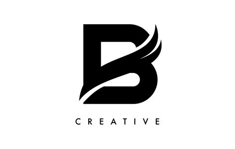 Letter B Logo Icon Design with Swoosh and Creative Curved Cut Shape ...