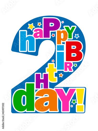 "HAPPY 2ND BIRTHDAY" CARD (second two years old you’re 2 today) - Buy this stock vector and ...