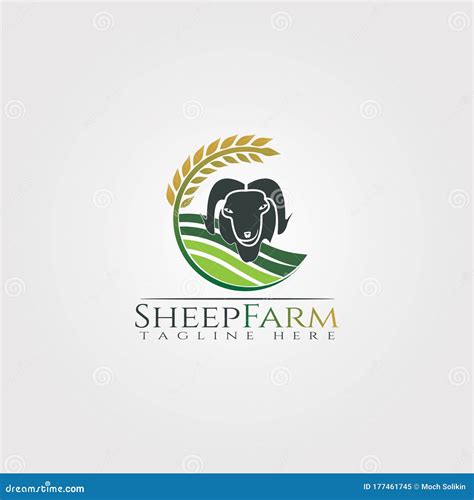 Sheep Farm Icon Template, Creative Vector Logo Design, Animal Husbandry ...