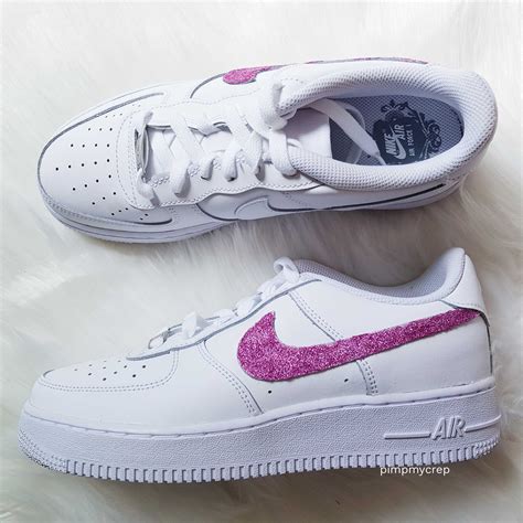 Nike Air Force 1 Glitter pink | Etsy