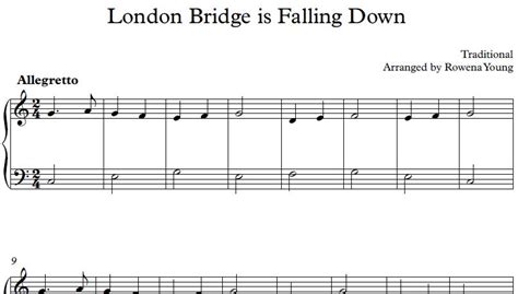 London Bridge Is Falling Down - Piano | notestoreUK