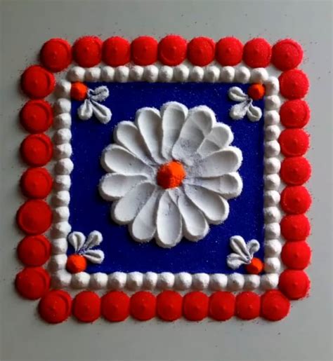 Square Rangoli Design For Diwali Images | 24 Examples