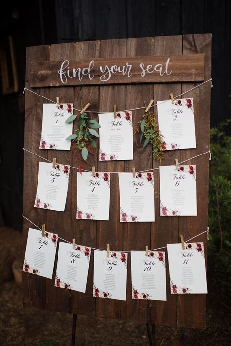 This seating chart is just simple and sweet! #cedarwoodweddings 10.21. ...