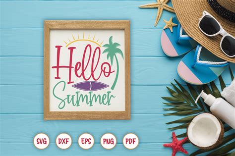 Hello Summer, Summer Sign SVG Graphic by CraftlabSVG · Creative Fabrica