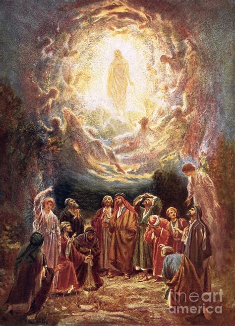 Jesus Ascending Into Heaven Painting by William Brassey Hole