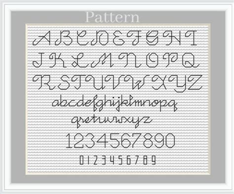 Backstitch Alphabet Cross Stitch Font Back Stitch Alphabet | Etsy Canada