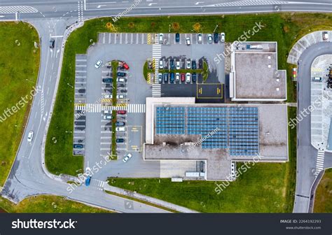 Drone Top Down View Commercial Building Stock Photo 2264192293 ...